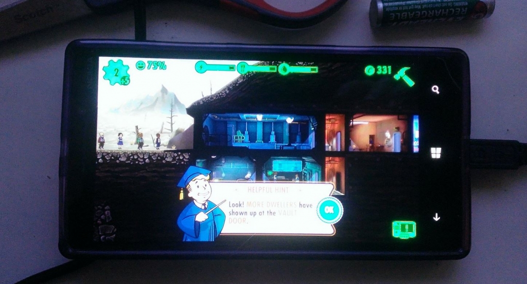 Fallout Shelter on Windows 10 Mobile