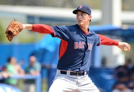 Mar 19 2015 Dunedin FL USA Boston Red Sox pitcher Henry Owens throws a pitch in the first inning of the spring training game against the Toronto Blue Jays at Florida Auto Exchange Park. Mandatory Credit Jonathan Dyer-USA TODAY Sports