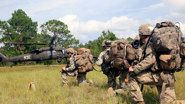 US Army Soldiers conduct Airborne and Air Assault Operations during the Ranger Course at Camp Rudder on Eglin Air Force Base Florida