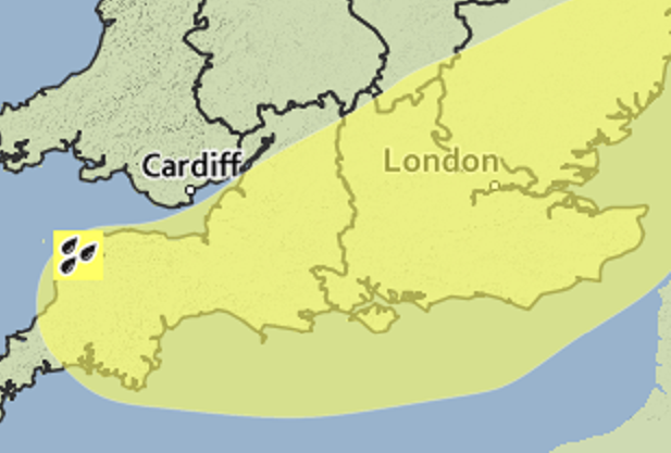 Weather warning issued for West Kent and East Sussex with persistent rain and