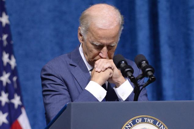 U.S. Vice President Joe Biden pauses as he speaks at a memorial service to honor those killed In Chattanooga shooting at University of Tennessee at Chattanooga's Mc Kenzie Arena