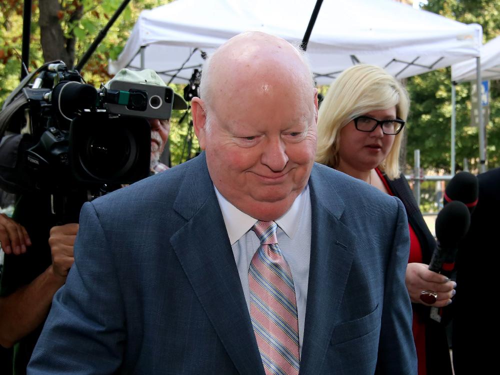 Former Conservative Senator Mike Duffy arrives at the courthouse in Ottawa on Monday