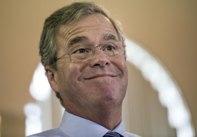 Former Florida Gov. Jeb Bush campaigning in Keene N.H. this month