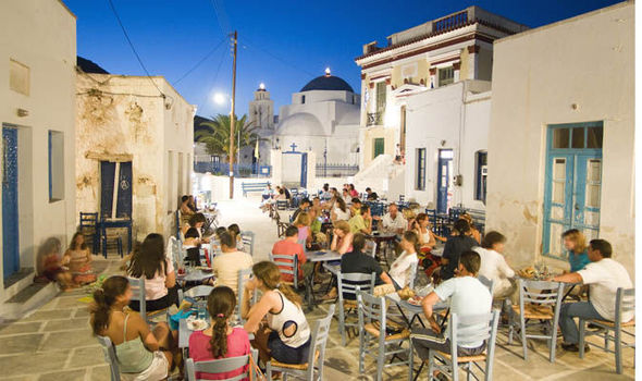 Chora main square in Greece