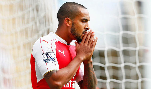 Theo Walcott playing for Arsenal