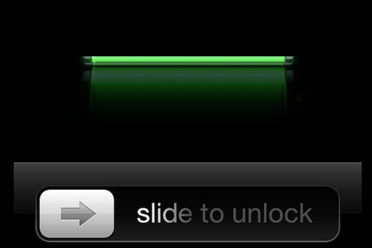 Sliding Unlock screen in Apple iPhone