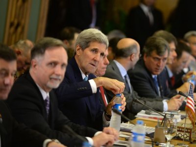 US Secretary of State John Kerry at US-Egyptian security talks