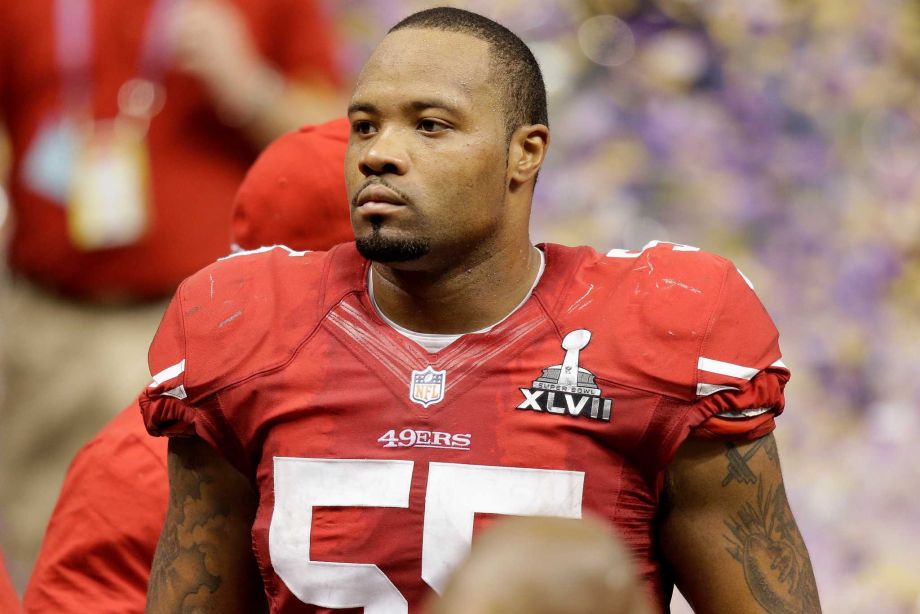 San Francisco 49ers linebacker Ahmad Brooks walks off the field after the Baltimore Ravens beat the San Francisco 49ers in the NFL Super Bowl XLVII football game in New Orleans. Prosecutors have requested the court