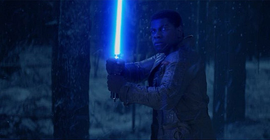 Finn with lightsaber