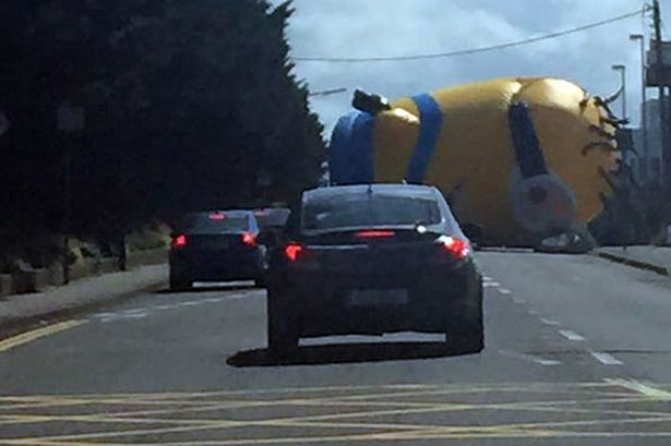 Invasion The gigantic minion broke free from a nearby funfair