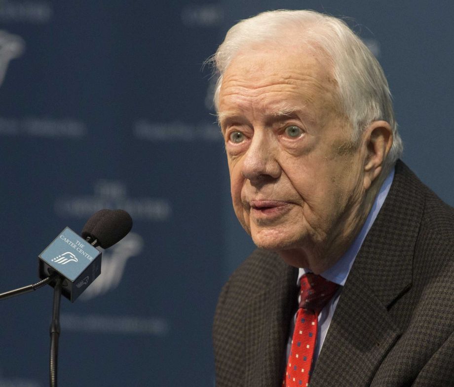 Former President Jimmy Carter talks about his cancer diagnosis during a news conference at The Carter Center in Atlanta