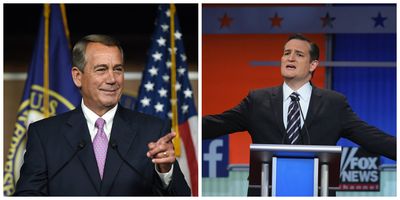 John Boehner and Ted Cruz