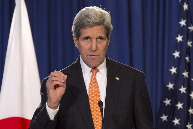 U.S. Secretary of State John Kerry speaks at a news conference