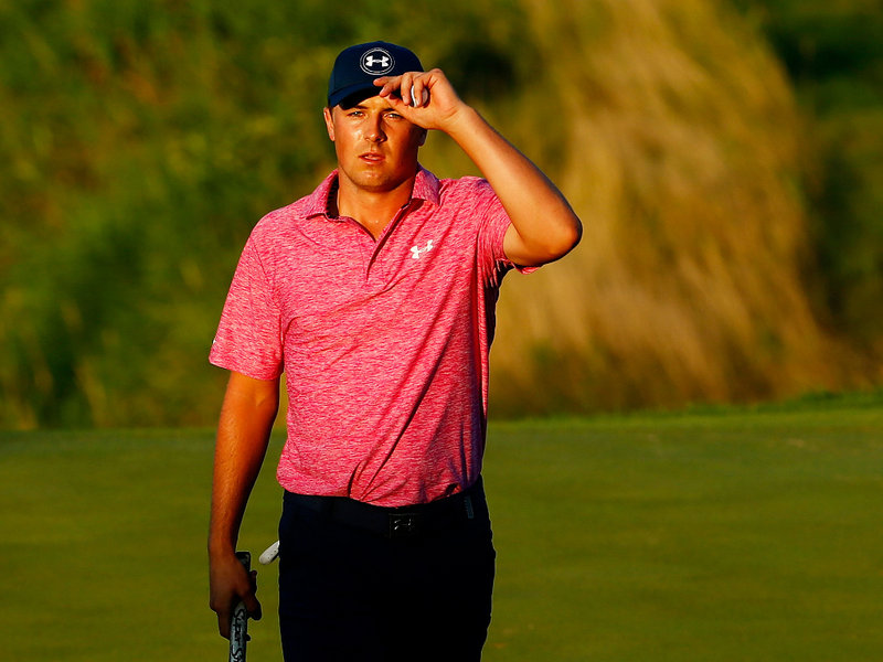 Jordan Spieth signed off with a birdie to sit second with one round to play