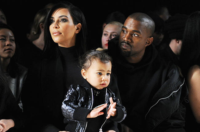 Kim Kardashian North West and Kanye West