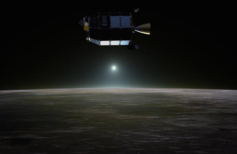 Artist's depiction of LADEE in lunar orbit