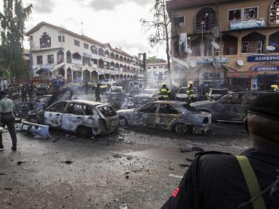 Burnt out cars in Nigeria