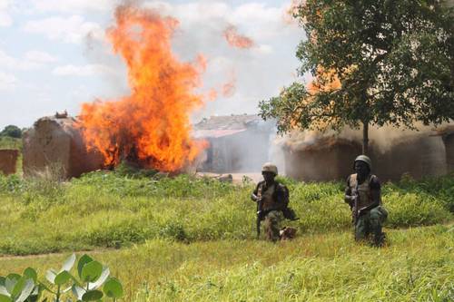 Nigerian troops in action