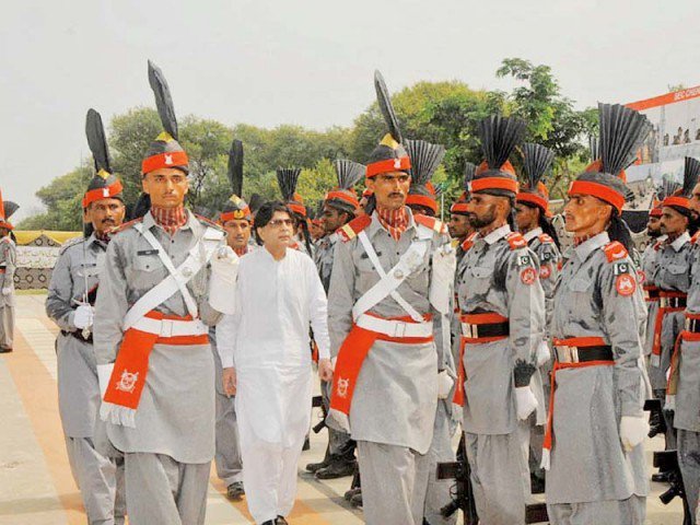 Nisar reviews the passing out parade of Punjab Rangers