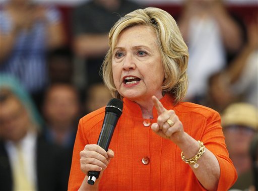 Democratic presidential candidate Hillary Rodham Clinton speaks at a town hall meeting Tuesday Aug. 18 2015 in North Las Vegas Nev