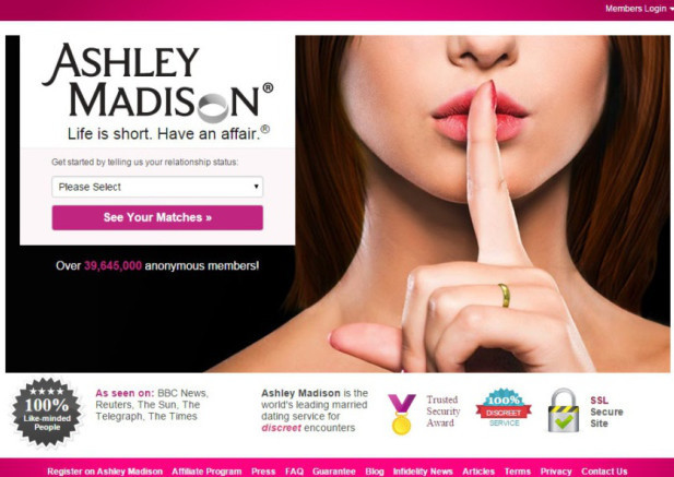 Ashley Madison website