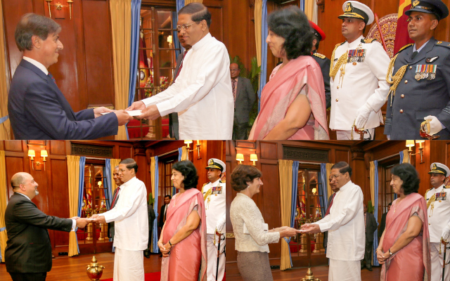 Sri Lanka's prime minister sworn in as 2 parties sign deal