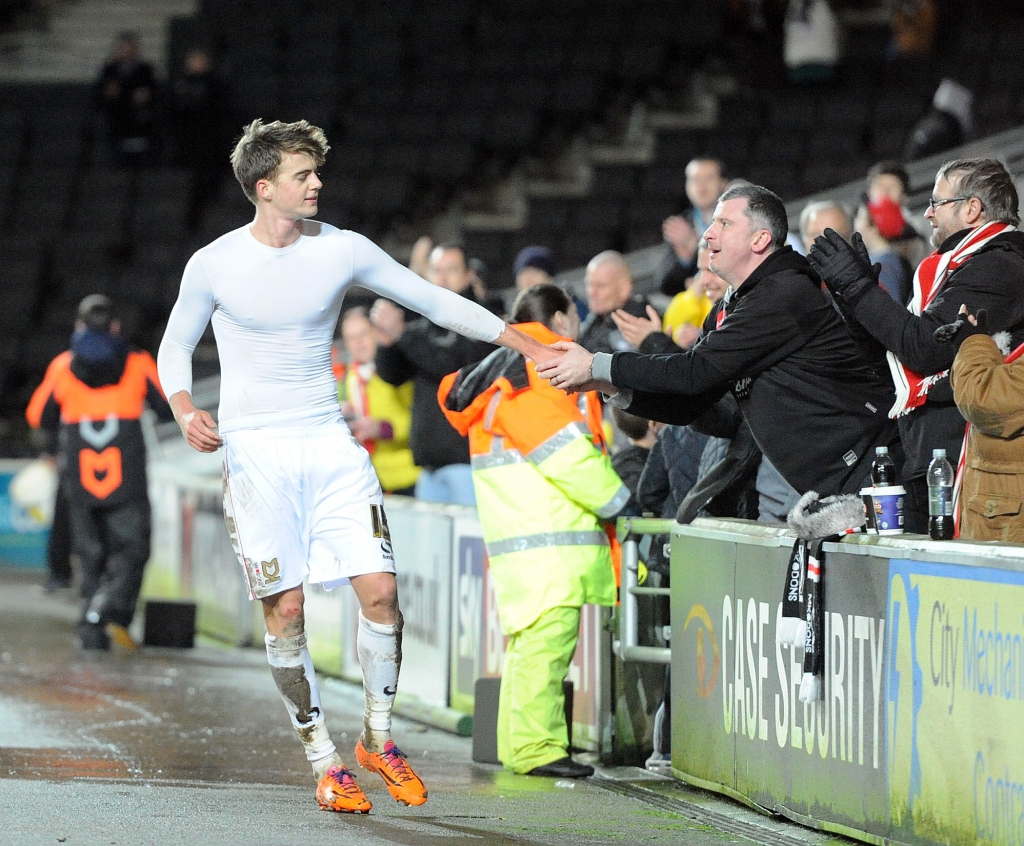 Patrick Bamford at last home game at MK Dons