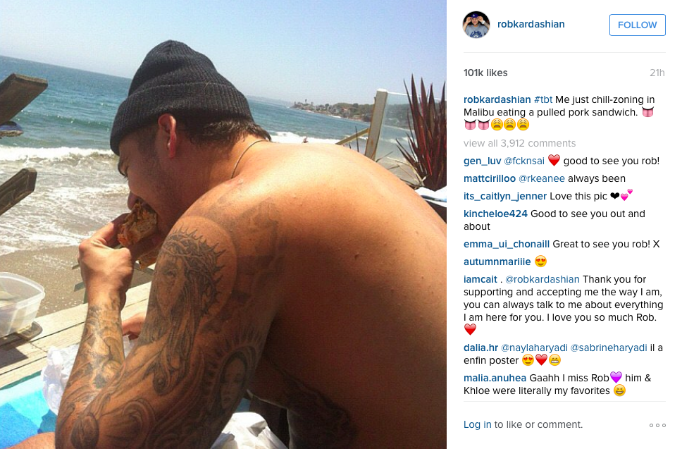 Rob Kardashian Instagram Post