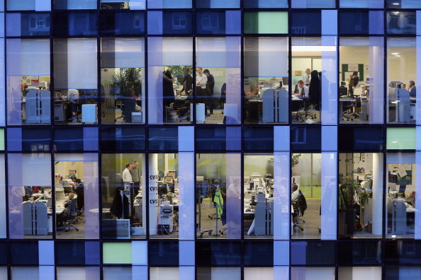 Workers In Offices At Night In London