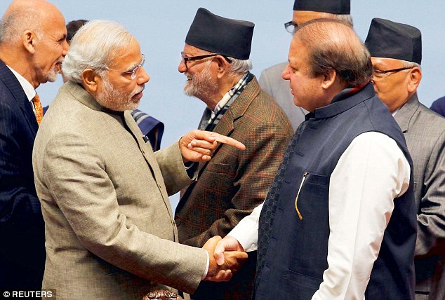 Prime Minister Narendra Modi with his Pakistan counterpart Nawaz Sharif at the Saarc summit