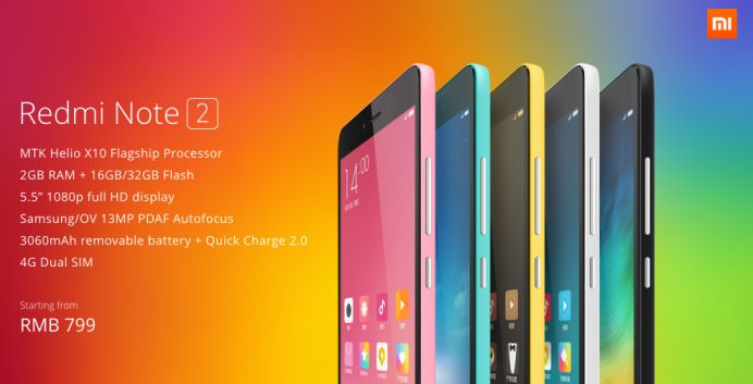 Xiaomi launches Redmi Note 2 and Prime Redmi Note 2