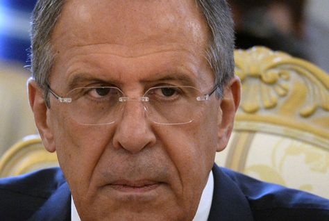 Russia's Foreign Minister Sergei Lavrov looks on during a meeting with his Emirati counterpart in Moscow