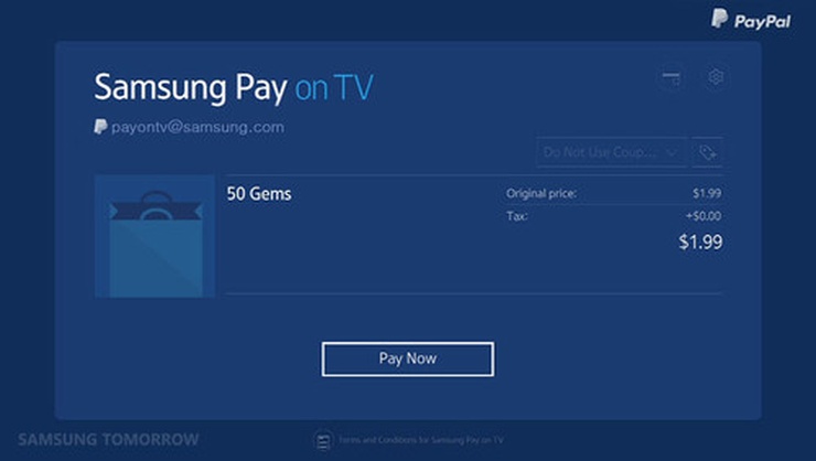 Samsung Pay on TV lets users make payments on some of the company's smart TVs