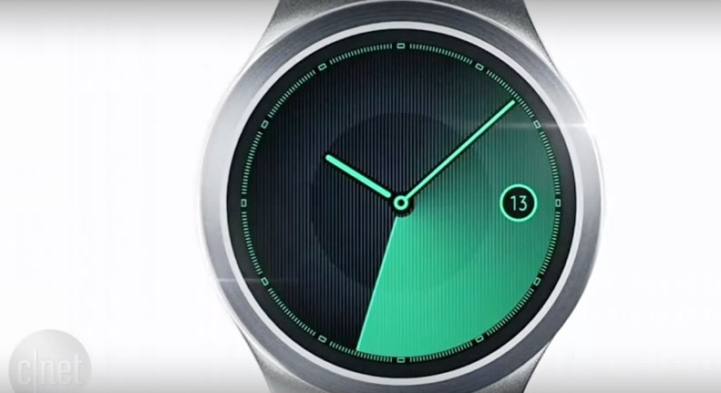 A screengrab from Samsung's preview of the Gear S2 smartwatch during its Unpacked event in New York City