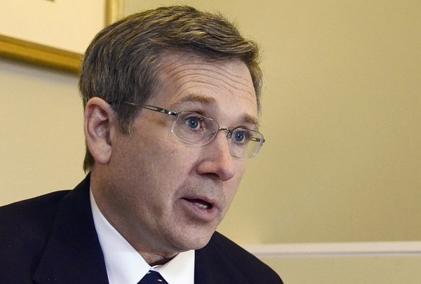 Republican U.S. Sen. Mark Kirk of Illinois speaks about his recovery from a major stroke a year ago at his home in Highland Park Ill. In a post on his blog Tuesday