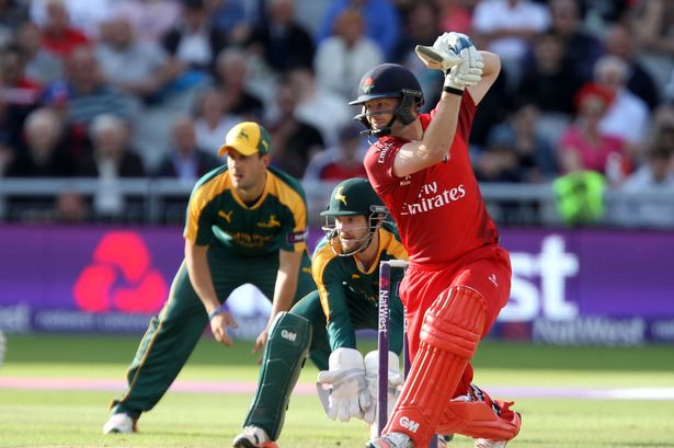 Lancashire's Karl Brown at the crease