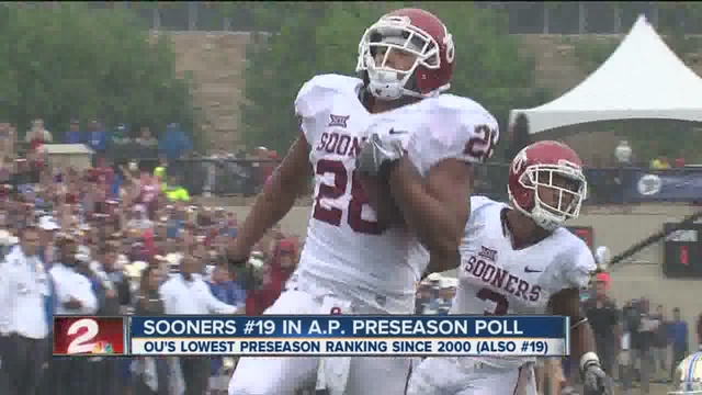 Sooners ranked #19 lowest preseason spot since