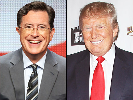 Stephen Colbert and Donald Trump