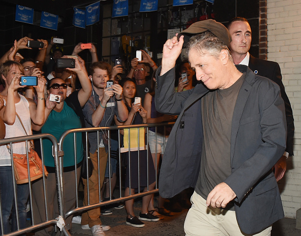 Jon Stewart exits the studio following the final taping of 'The Daily Show With Jon Stewart&#039