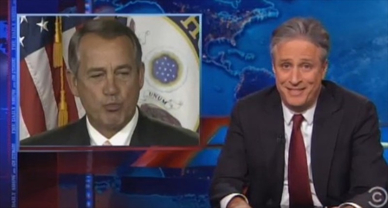 Jon Stewart mocks House Speaker John Boehner on 'The Daily Show&#039