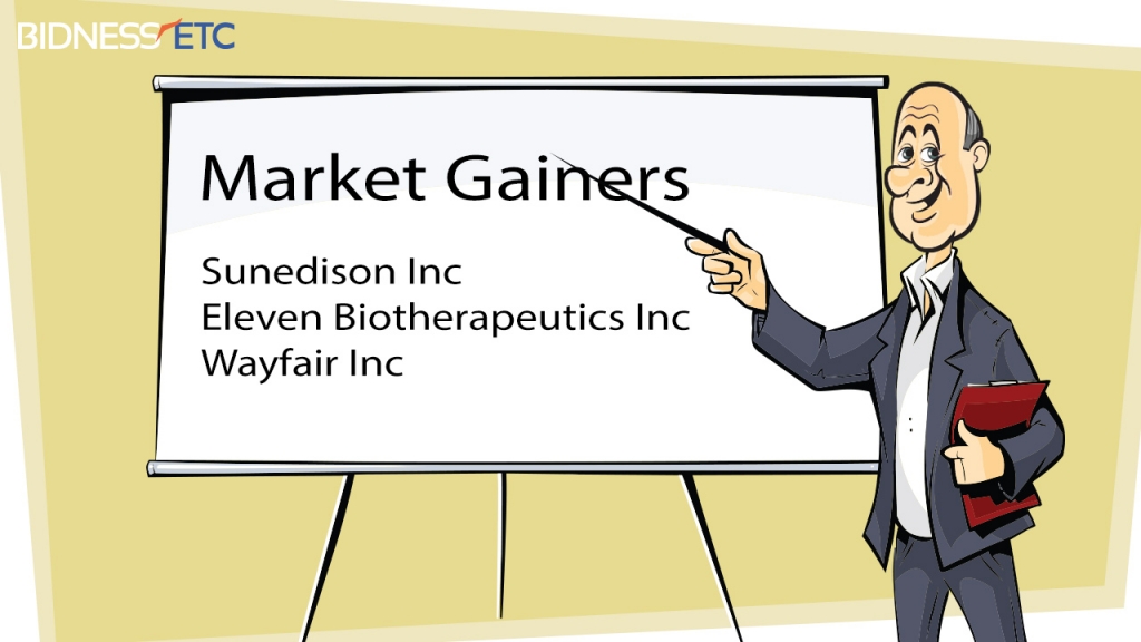 Market Gainers Sunedison Inc, Eleven Biotherapeutics Inc, Wayfair Inc