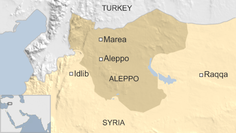 Map showing location of Marea Syria