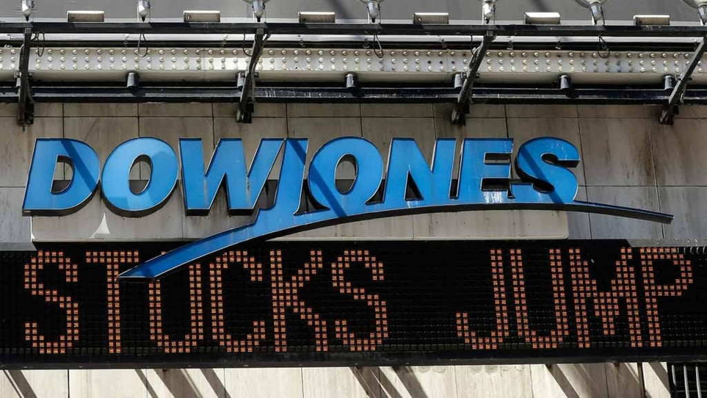 The Dow Jones ticker in Times square announced a stock rebound early Tuesday but the advance didn't last. MARY ALTAFFER, AP