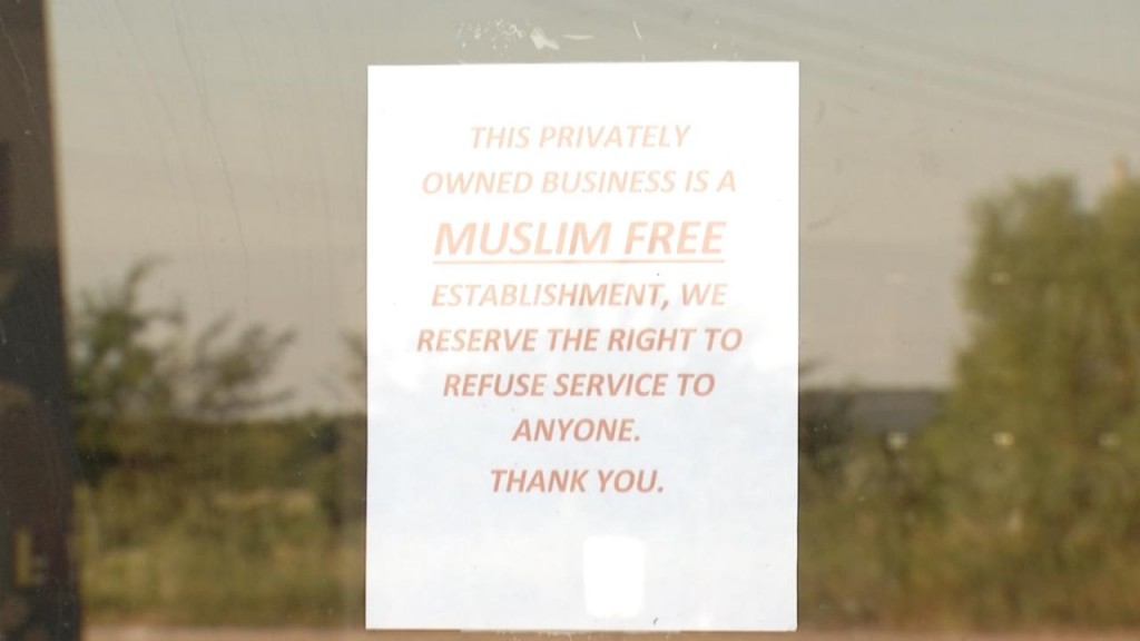 The Save Yourself Survival and Tactical Gear store in Oktaha Oklahoma hung a sign declaring the establishment Muslim free