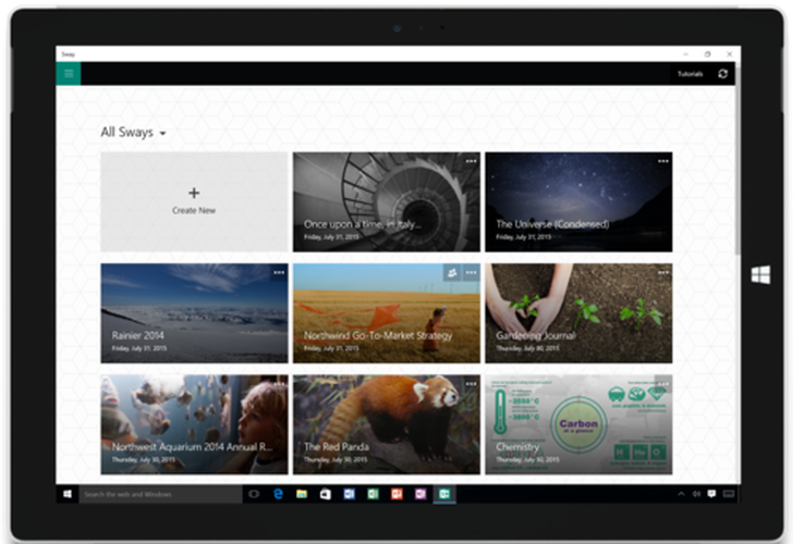 The new Sway app for Windows 10