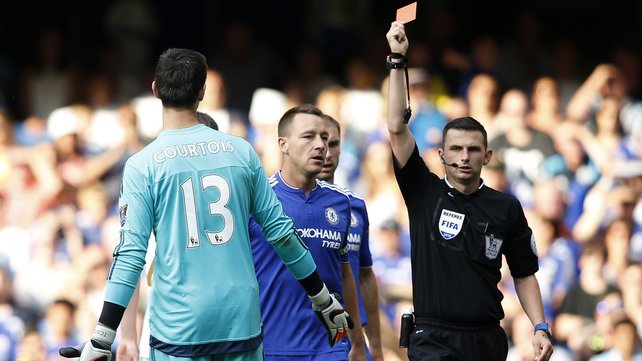 Thibaut Courtois rightly saw red for bringing down Bafetimbi Gomis