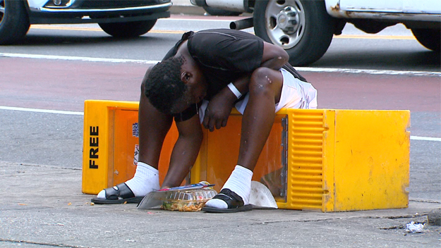 This man passed out in Harlem on Wednesday. Aug. 5 and paramedics said he was high on synthetic marijuana or K2