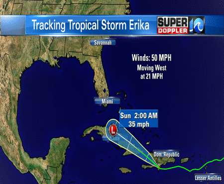 Tracking Tropical Storm Erika