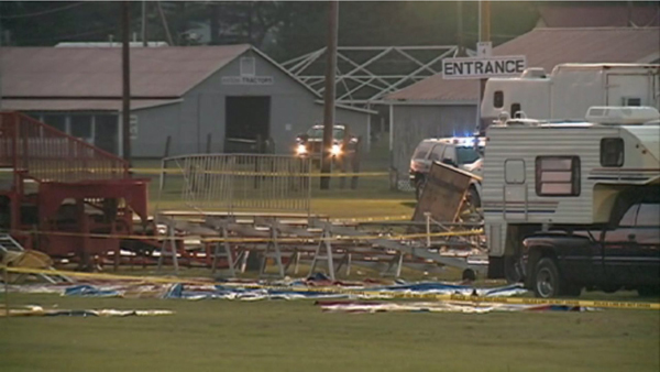 Two people were killed and 27 were injured after a circus tent collapsed in Lancaster N.H. on Monday Aug. 3 2015