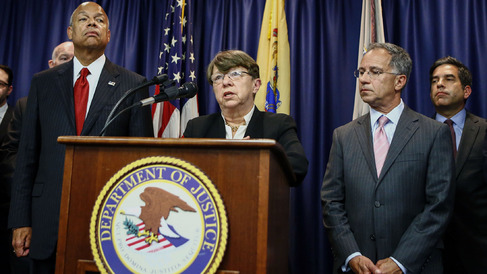 SEC Chair Mary Jo White speaks during a press conference on the international scheme on Aug. 11 2015 in Newark